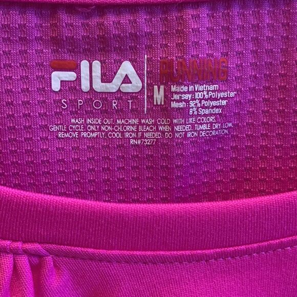 FILA Sport Pink Running Athletic Tee Shirt pocket Sz M - Picture 6 of 9